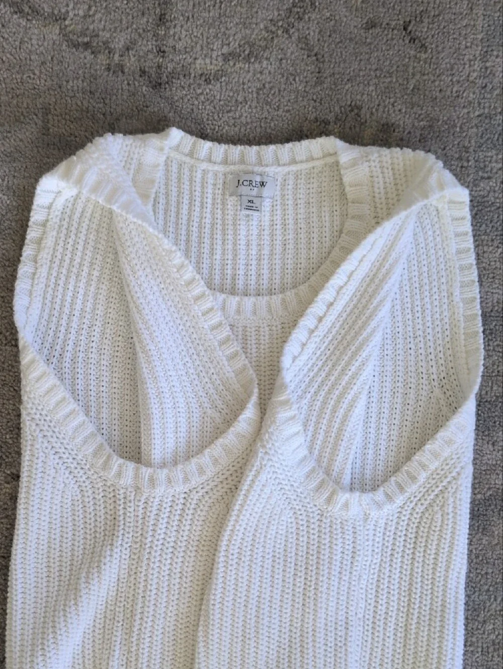 J. Crew Cream Knit Sleeveless Sweater Vest